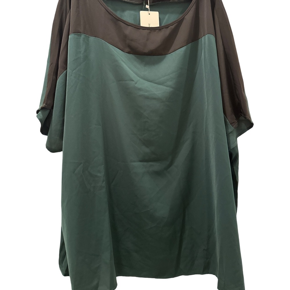 Bloomchic Green and Black Women's Top 6X